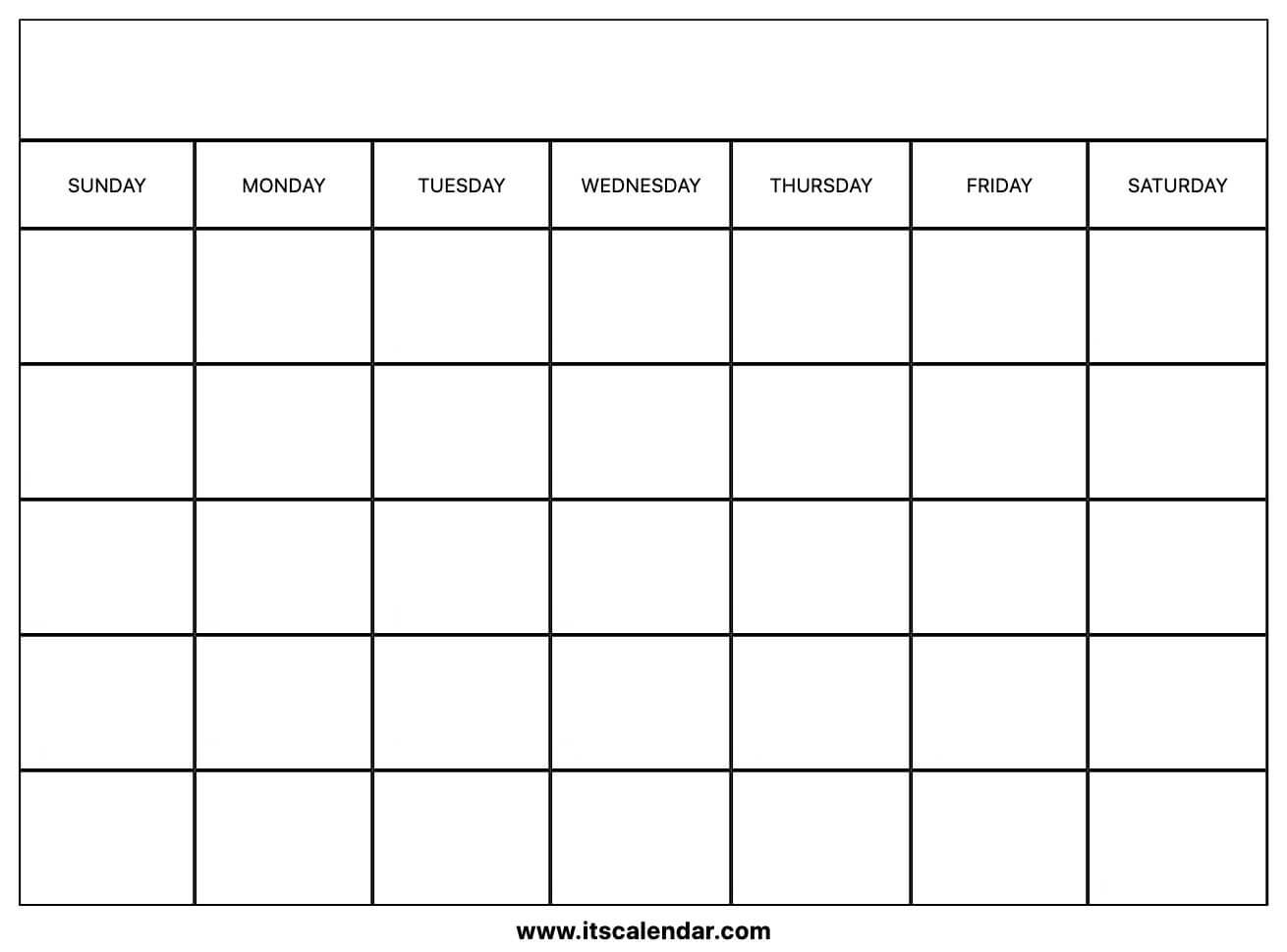 Printable Template Free Blank Calendar Pages